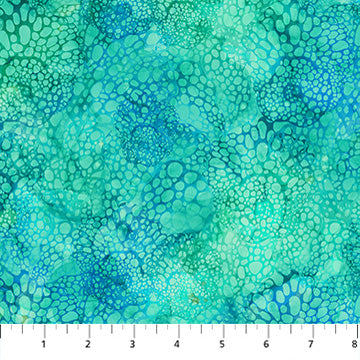 Coral Reef- Turquoise Bubbles: Sold by the 1/2 yard