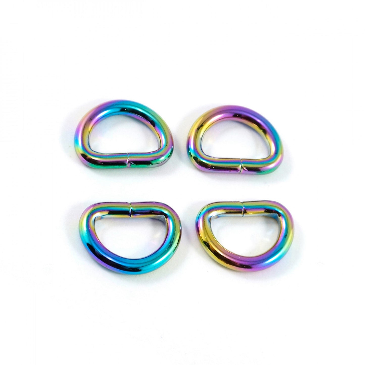 D-rings for 1/2in Straps- Rainbow: 4Pc