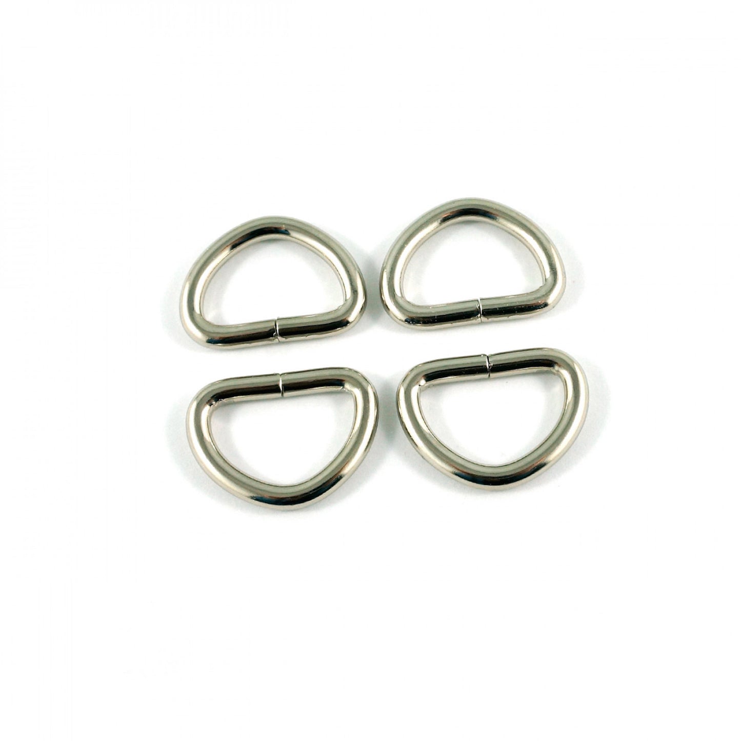 D-rings for 1/2in Straps- Nickel: 4Pc