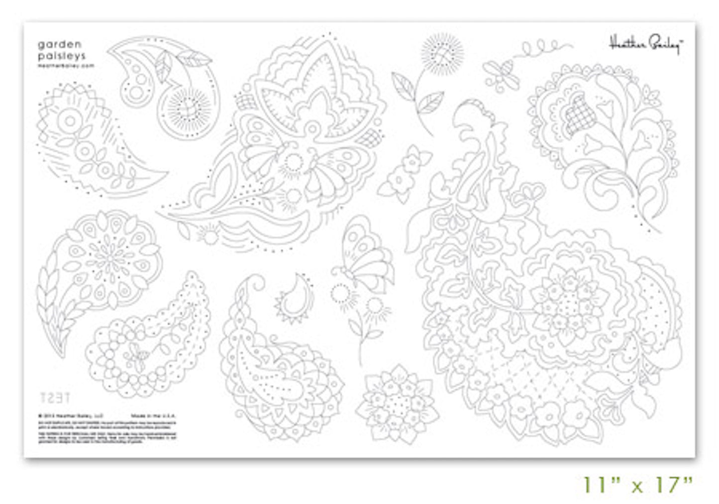 Garden Paisleys Embroidery Pattern