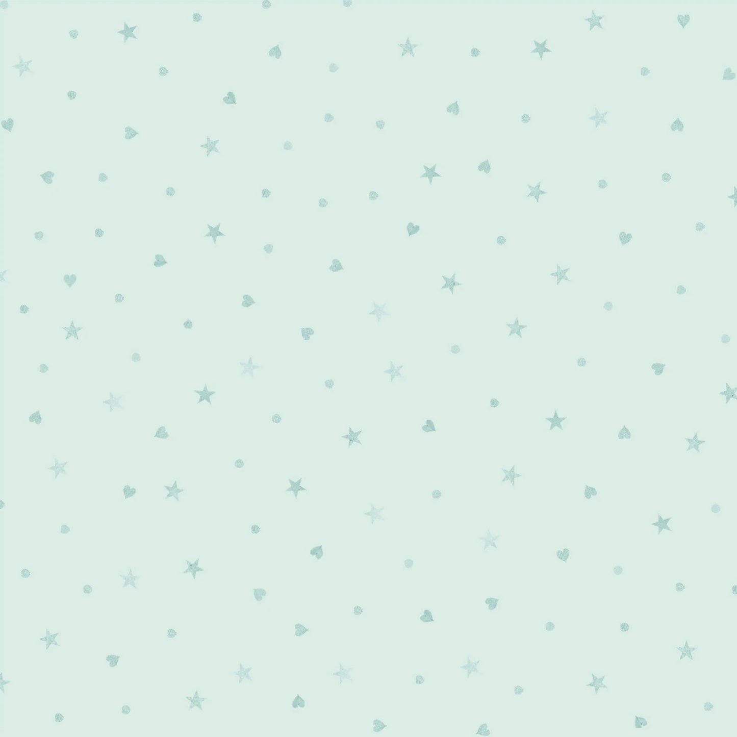 First Impressions Flannel- Mint Ditzy Stars and Hearts: Sold by the 1/2 yard