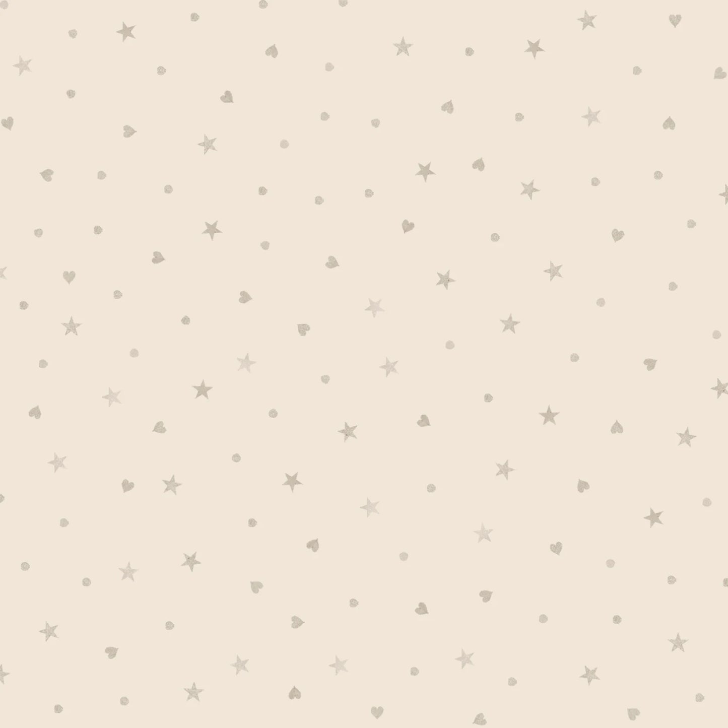 First Impressions Flannel- Beige Ditzy Stars and Hearts: Sold by the 1/2 yard