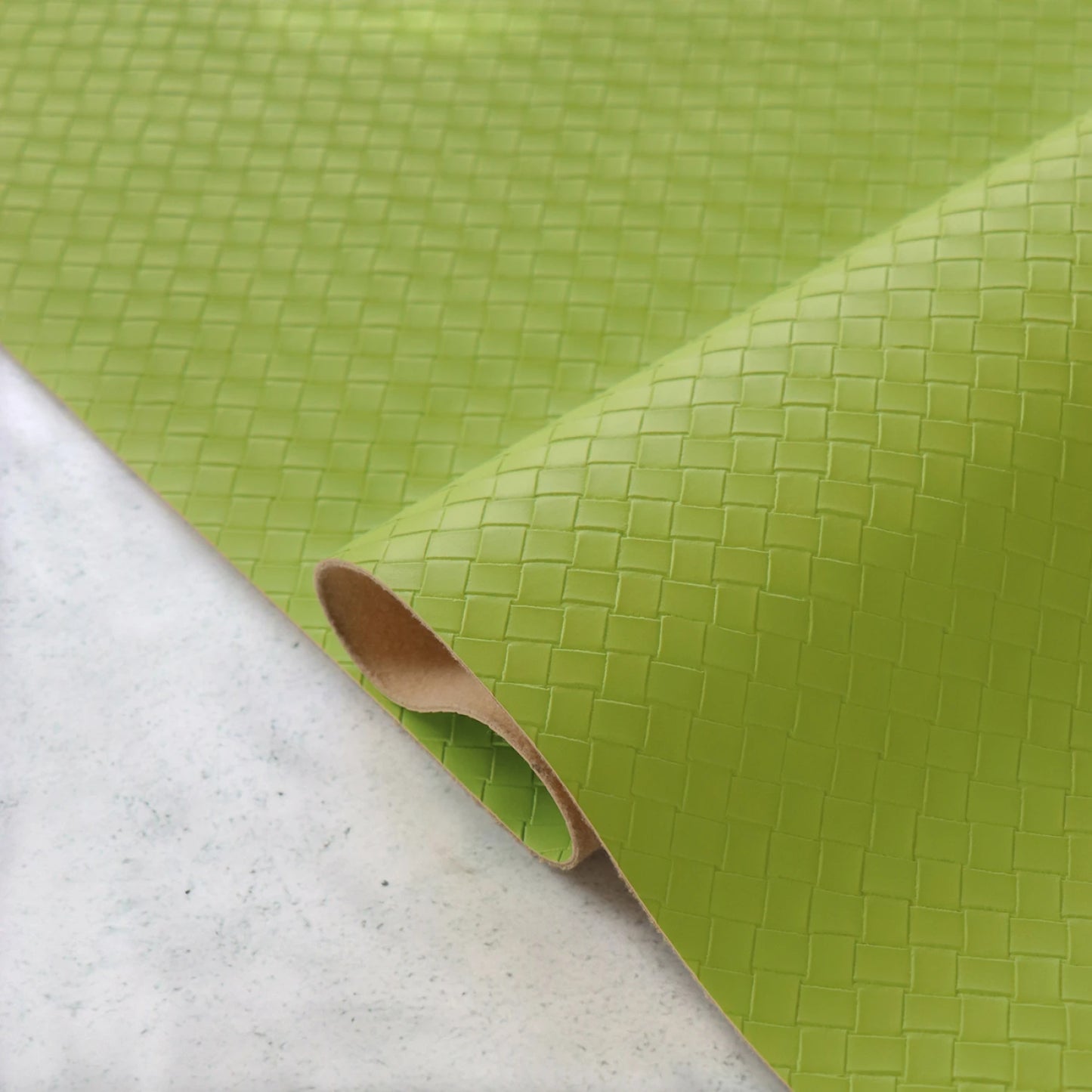 Basket Weave Faux Leather Roll: White Grape- 18"x25"