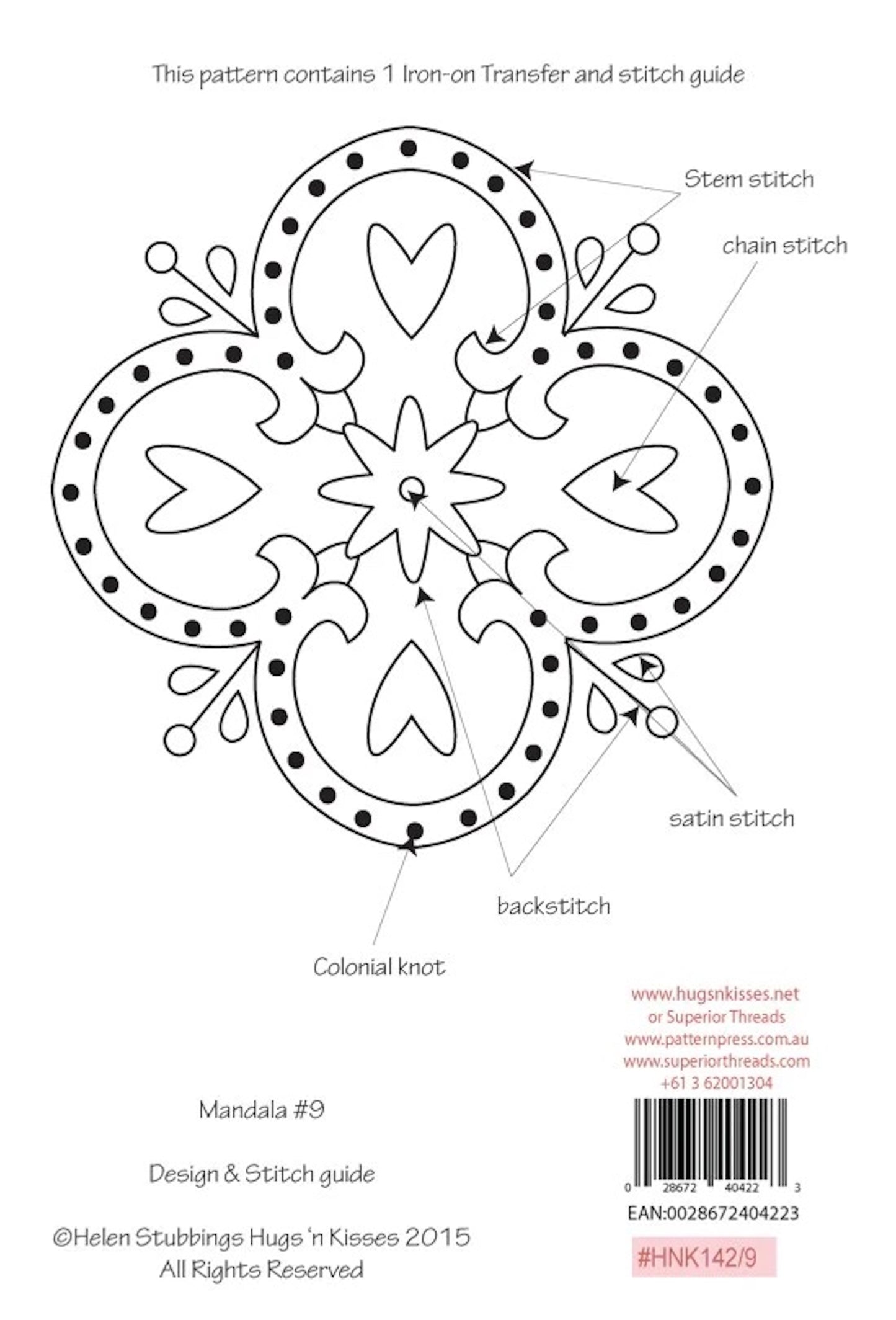 Hugs N' Kisses Mandala #9 Pattern