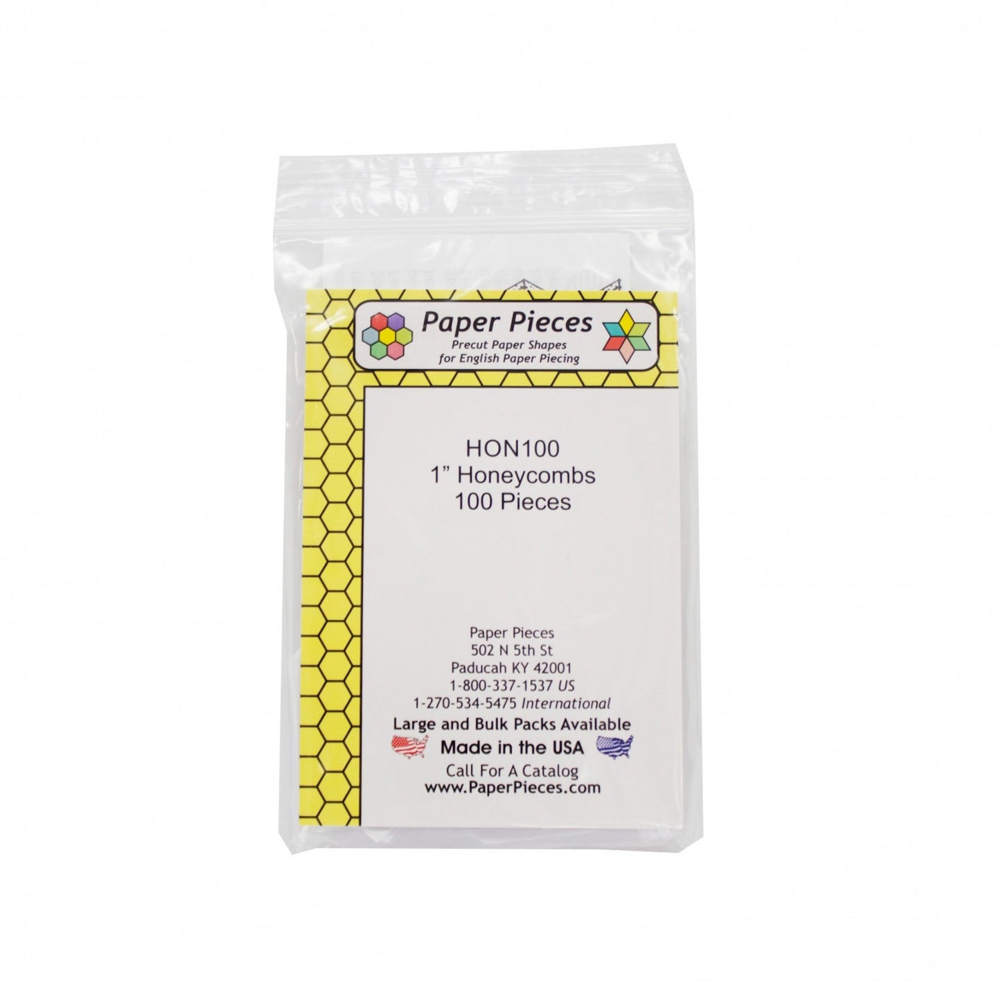 Paper Pieces- 1" Honeycombs, Small Pack 100 Pieces