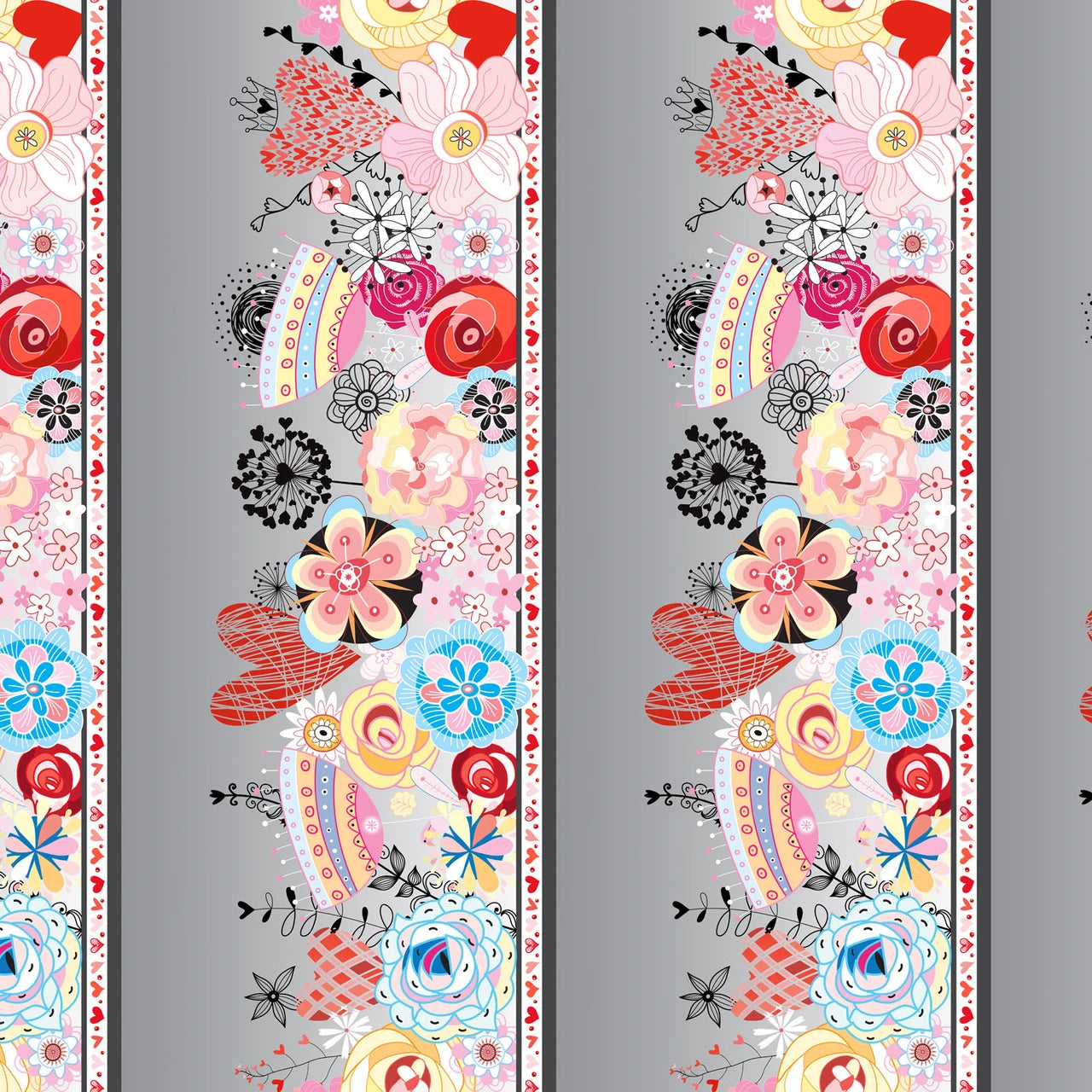 Alice- Multi Border: Sold by the 1/2 yard