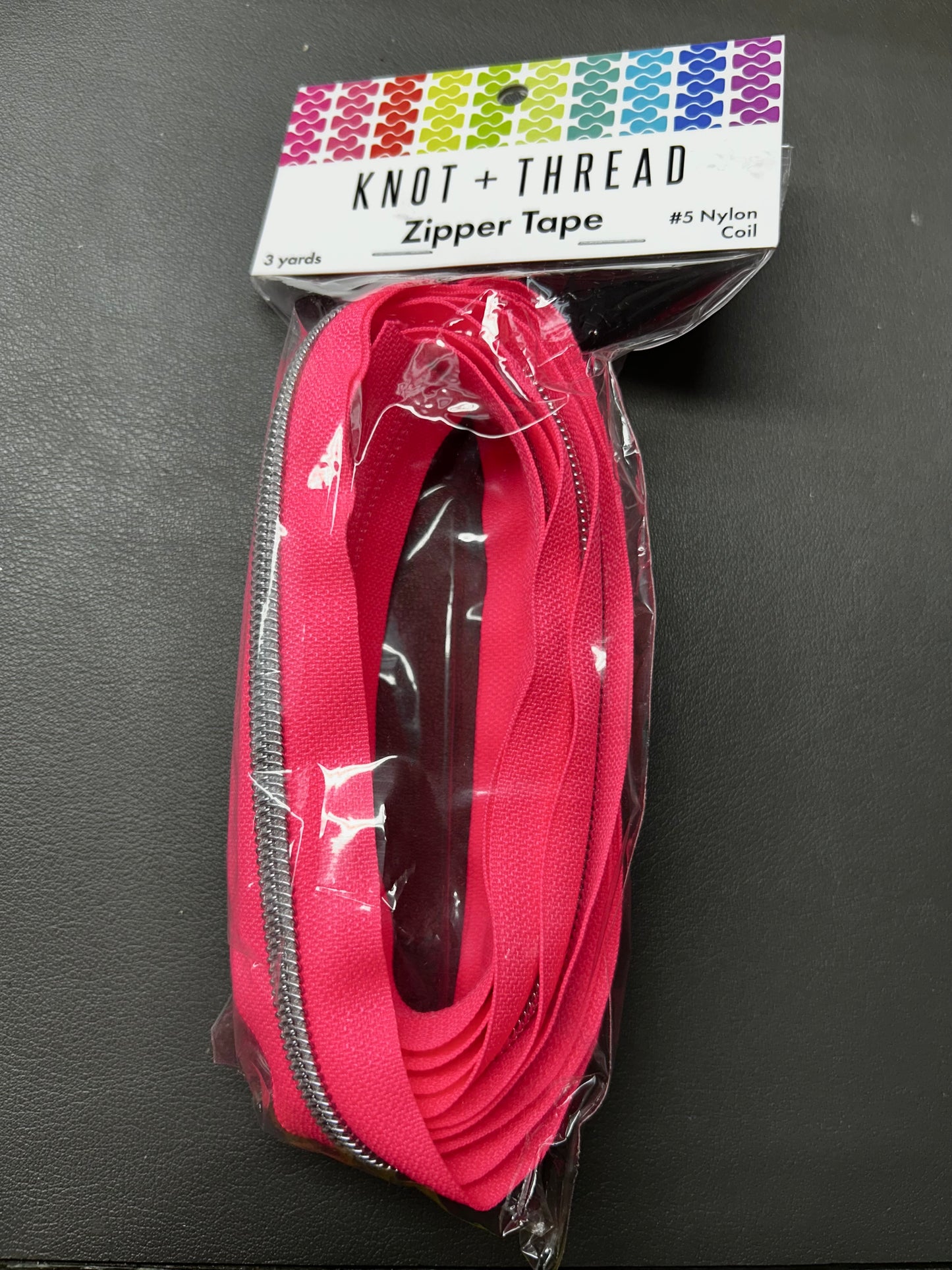 3 Yard Zipper Tape- Neon Flamingo