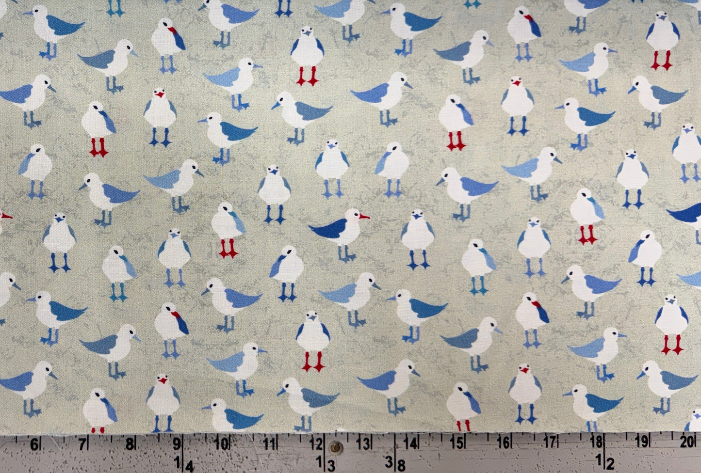 Saltwater Waves- Sand Seagulls: Sold by the 1/2 yard