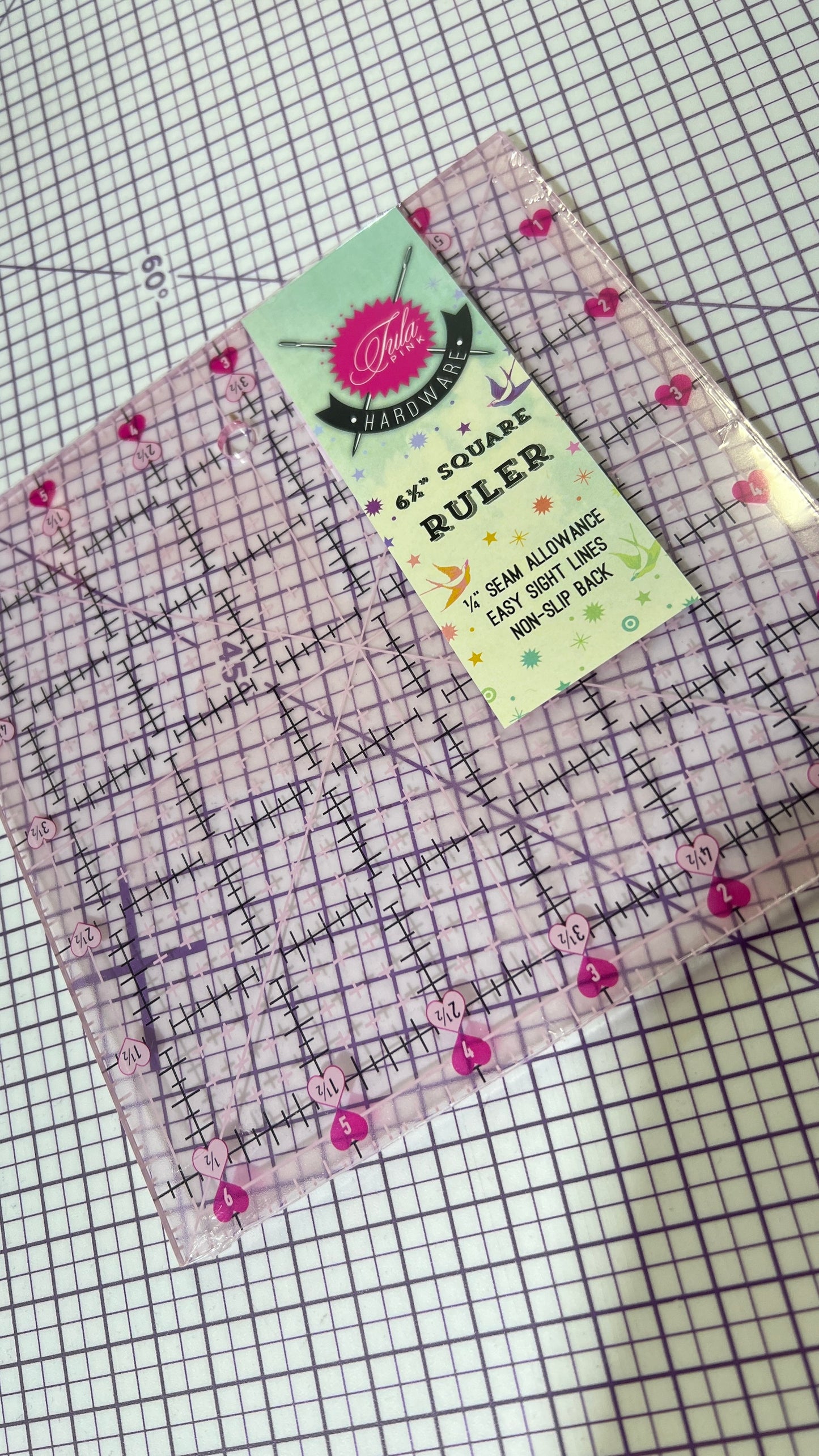 Tula Pink 6.5" Square Non Slip Unicorn Ruler