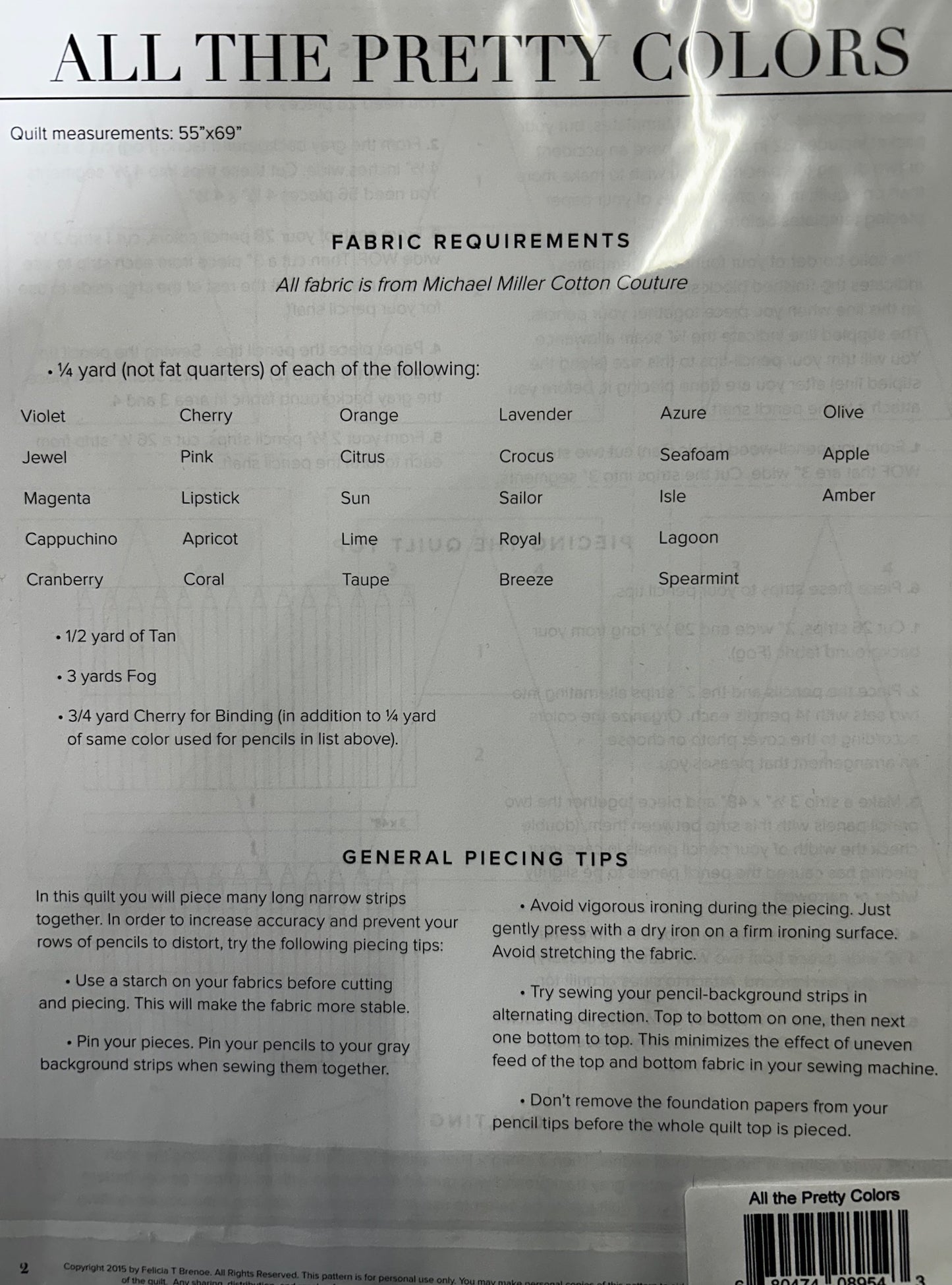 All The Pretty Colors Quilt Pattern