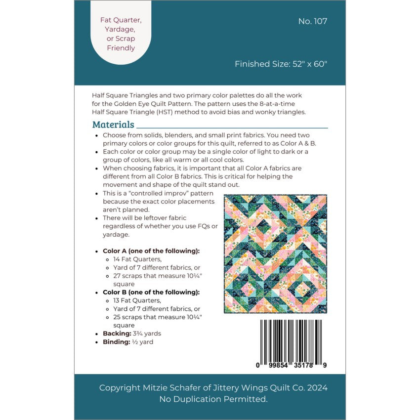 Golden Eye Quilt Pattern