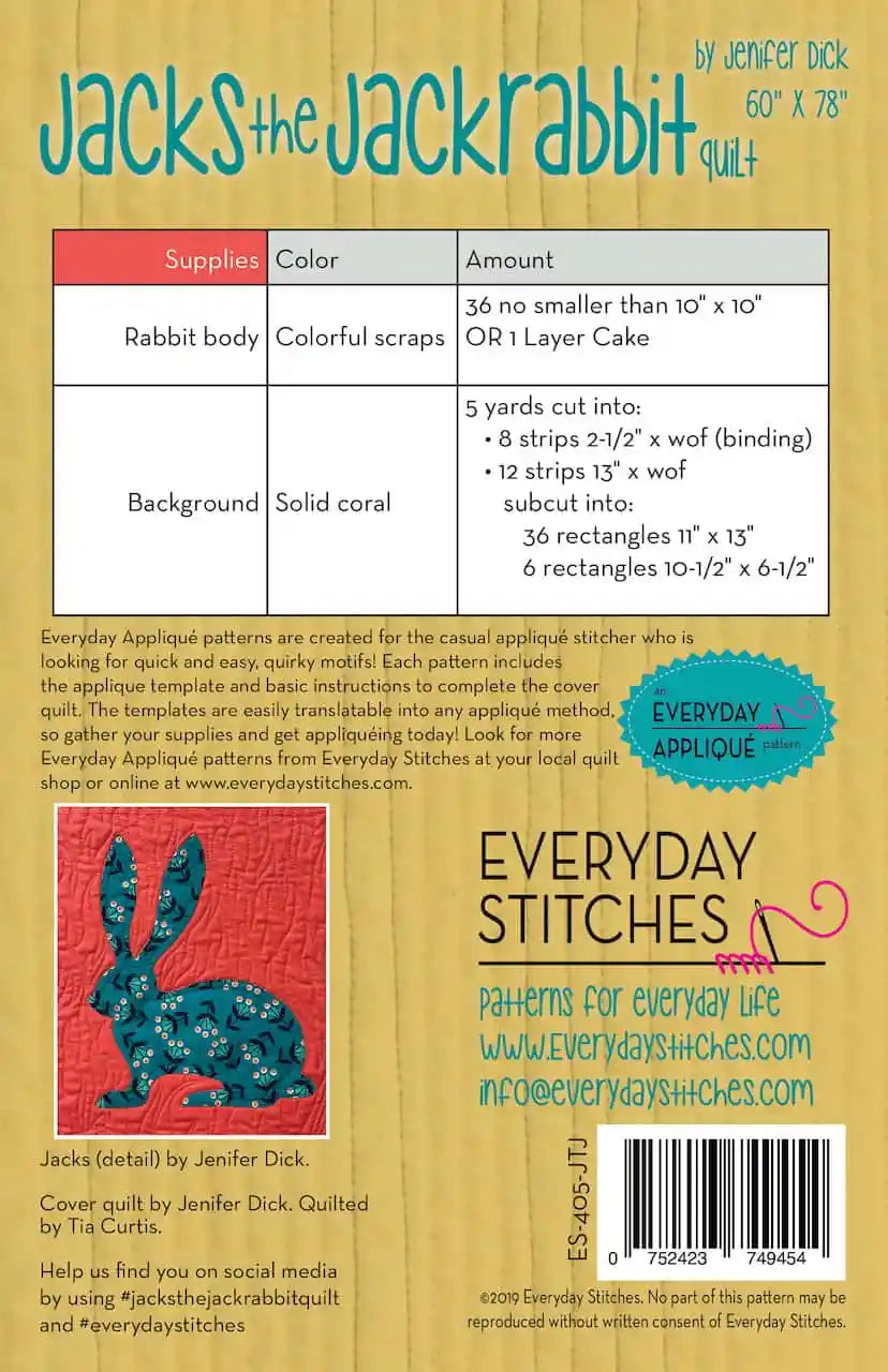 Jacks the Jackrabbit Quilt Pattern
