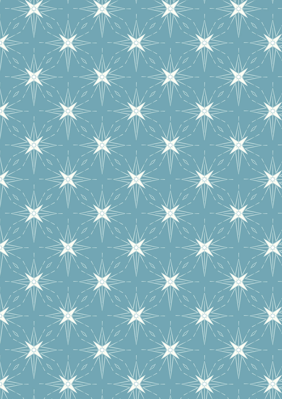 Where the Sky Dances- North Blue with Pearl, North Star: Sold by the 1/2 yard