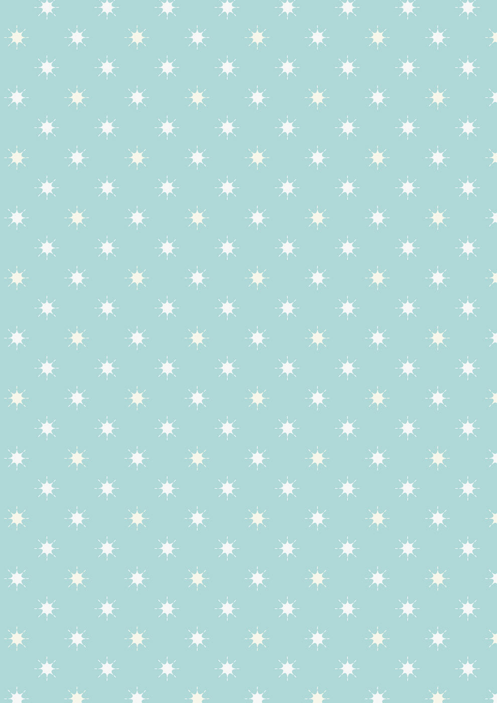 Where the Sky Dances- Icy Blue with Pearl, Little Stars: Sold by the 1/2 yard