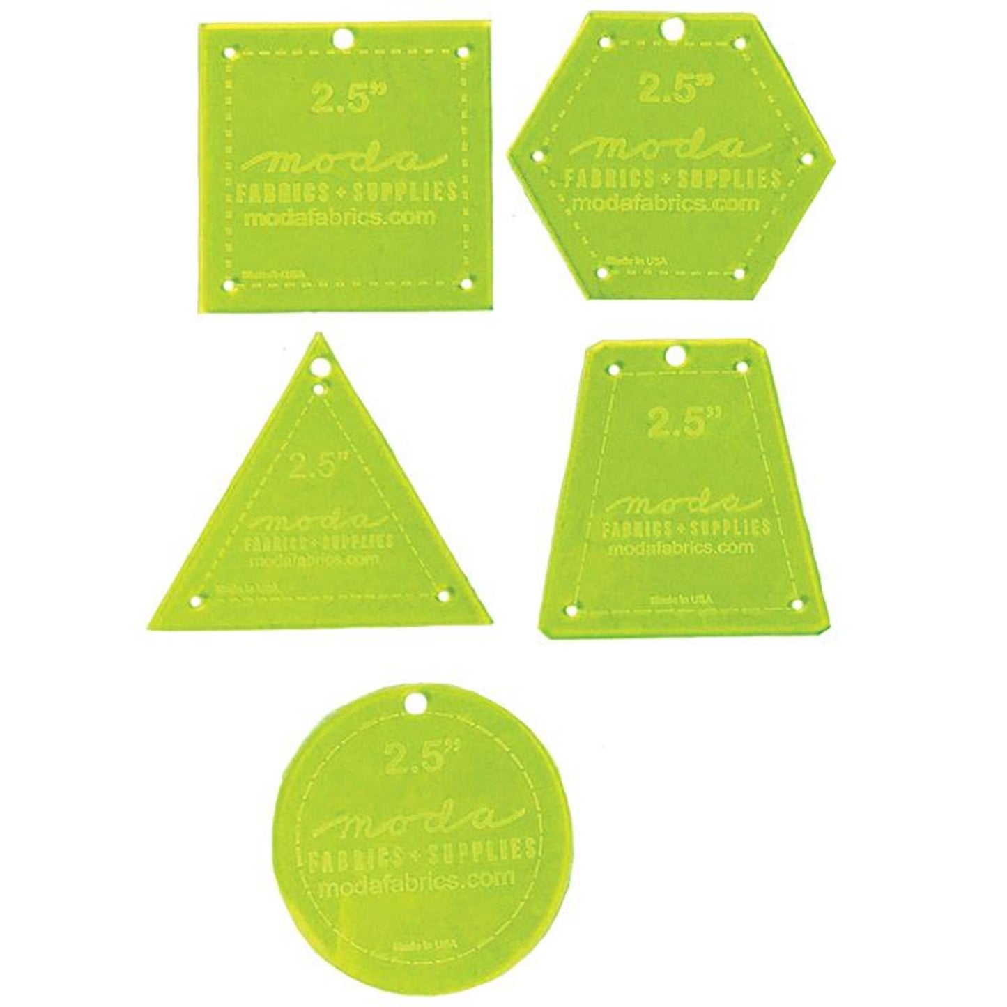 Basic 2.5" Acrylic Template Set 5ct