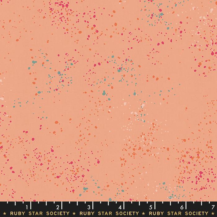 Speckled- Peach Paint Splatter: Sold by the 1/2 yard
