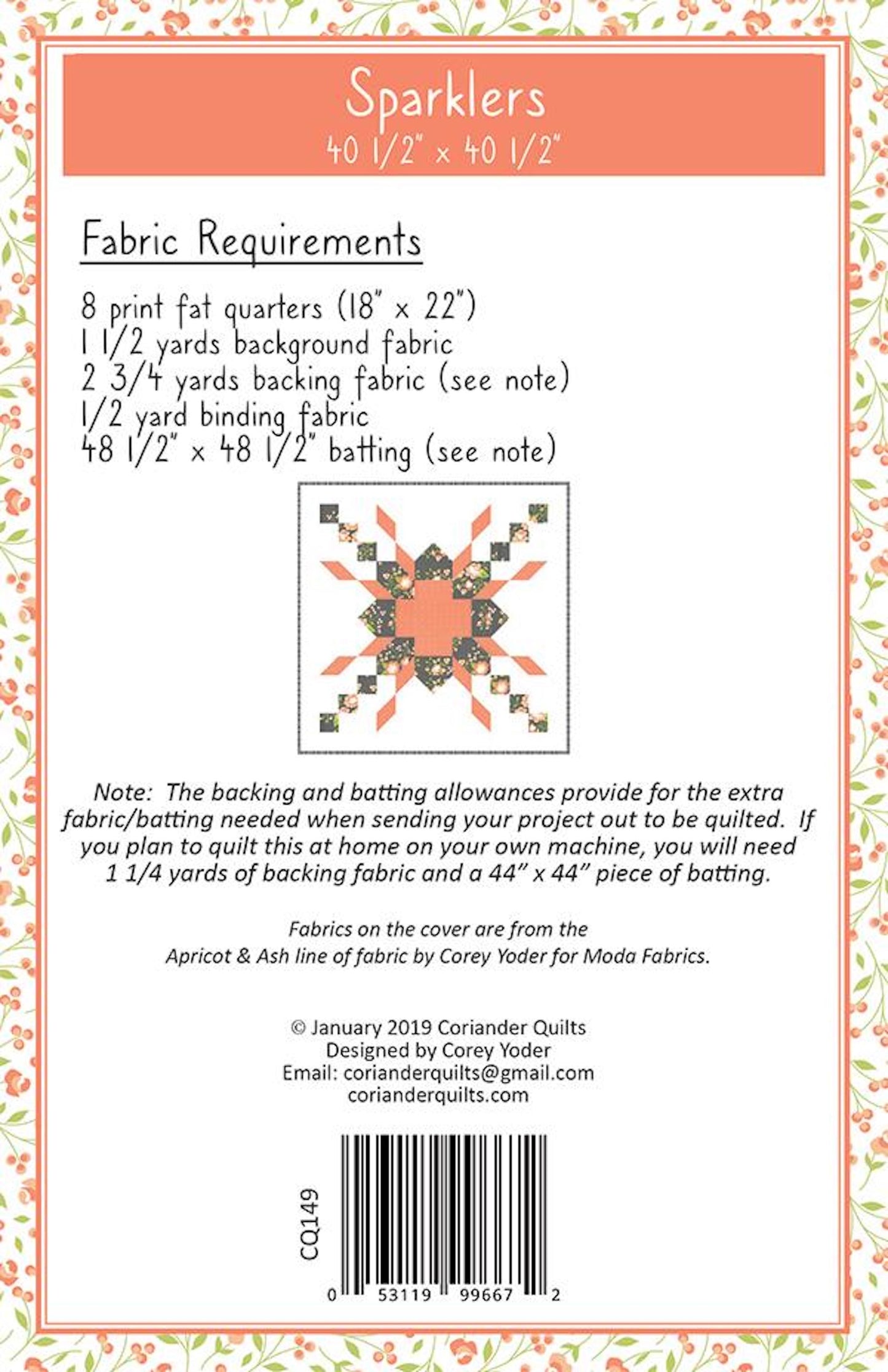 Sparklers Quilt Pattern