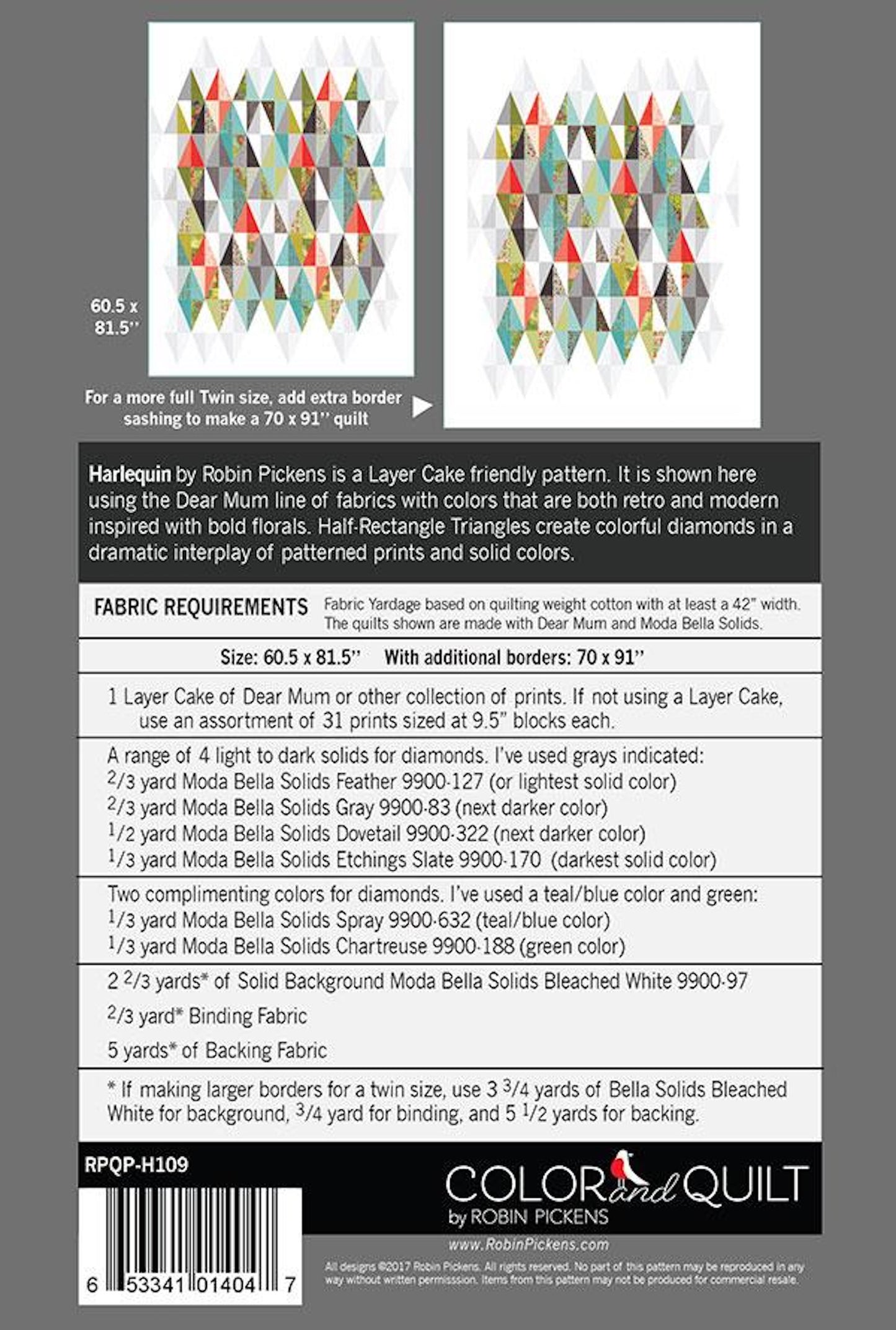 Harlequin Quilt Pattern
