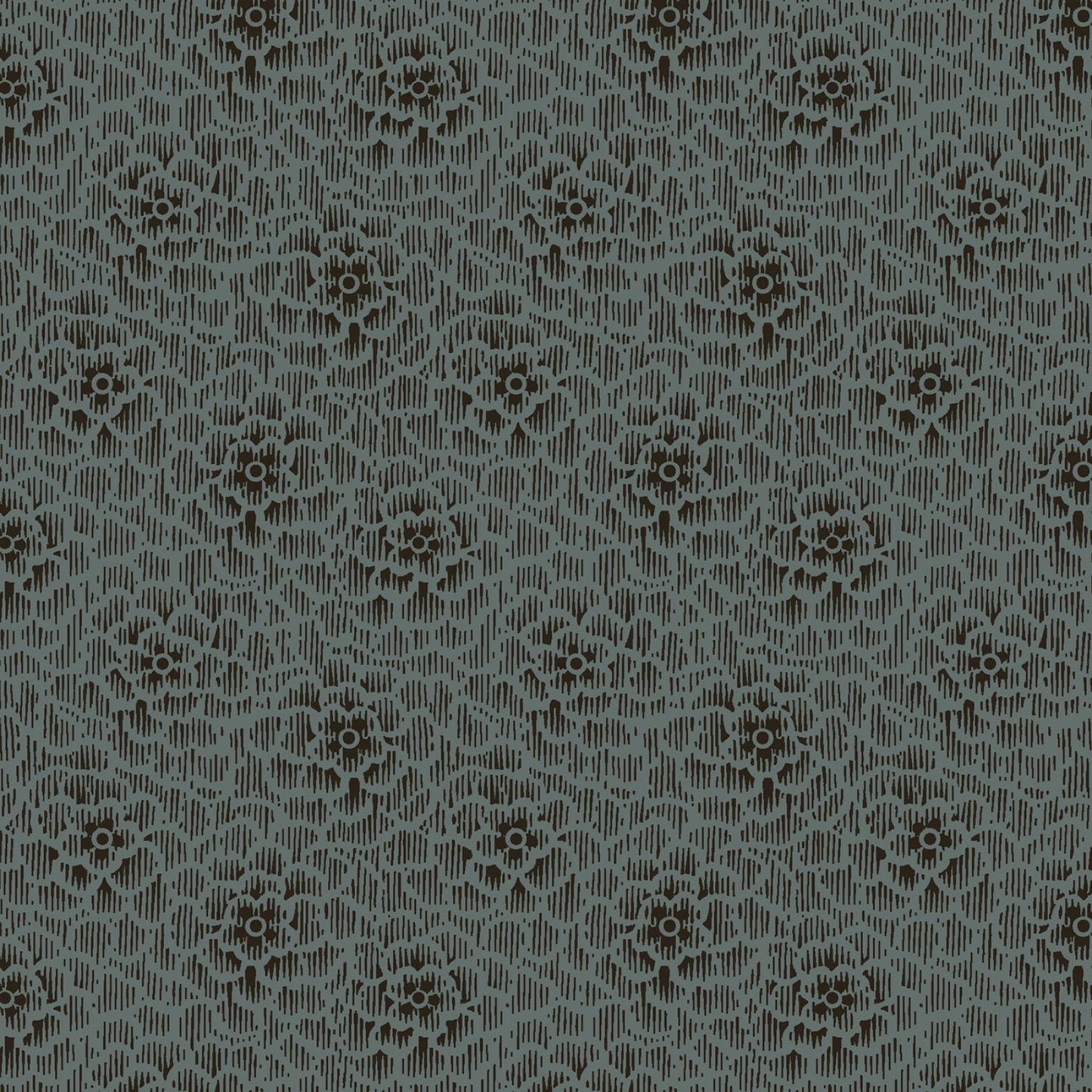 Dark & Stormy- Navy Chrysanthemum: Sold by the 1/2 yard