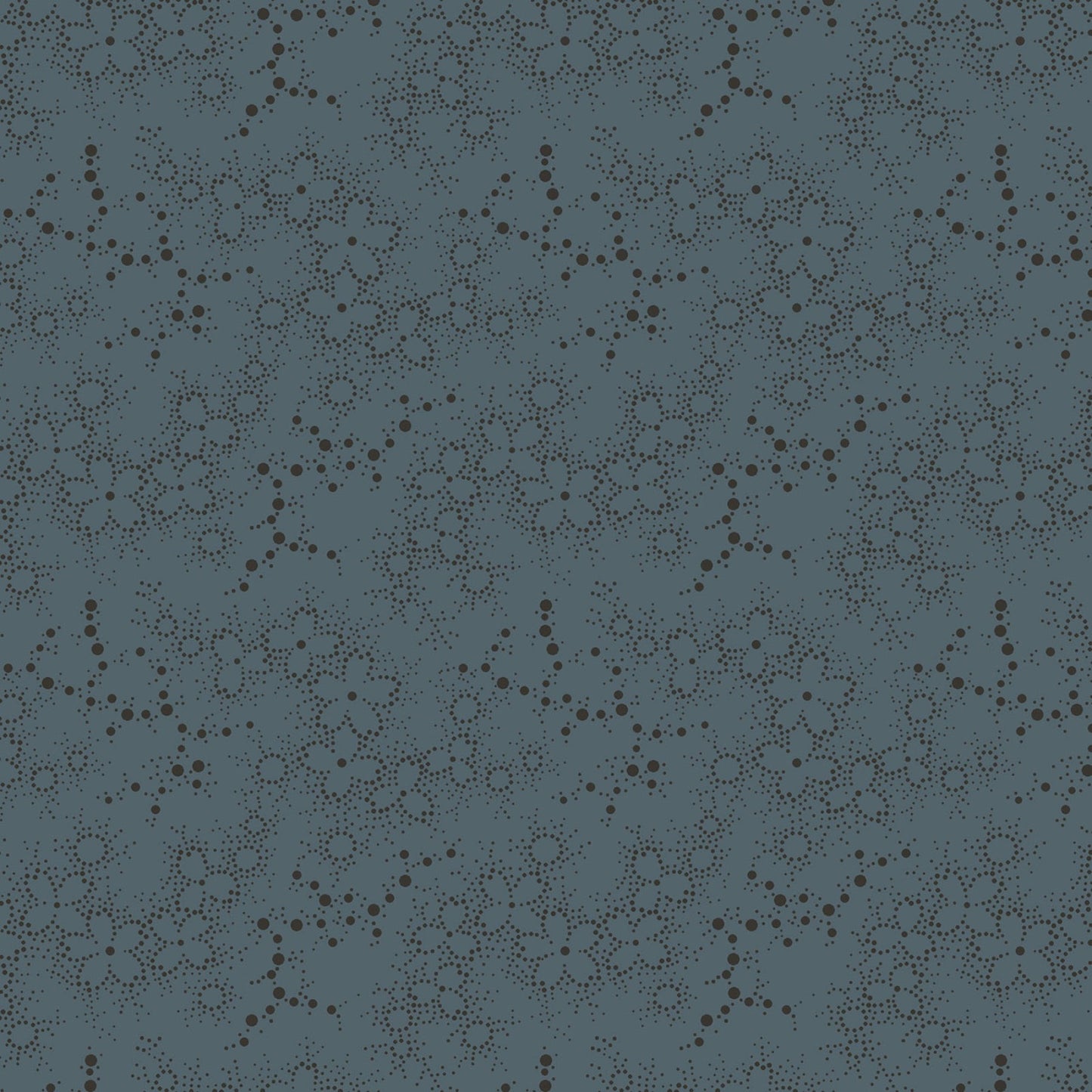Dark & Stormy- Navy Dot Flower: Sold by the 1/2 yard