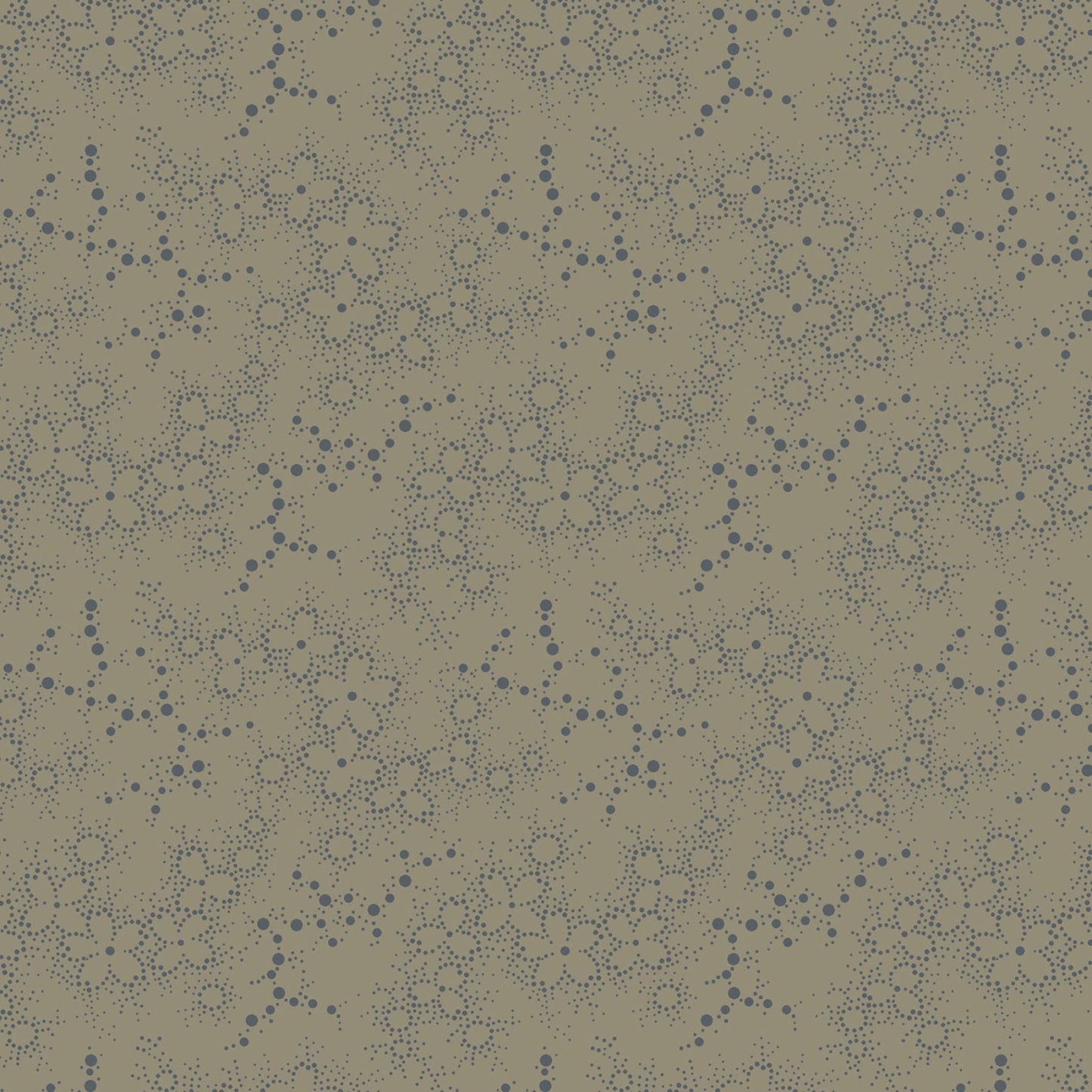 Dark & Stormy- Taupe Dot Flower: Sold by the 1/2 yard