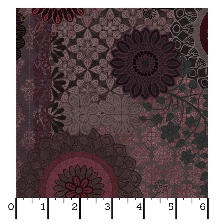 Operetta- Black Patchwork: Sold by the 1/2 yard