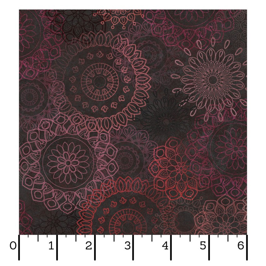 Operetta- Black Lace Flowers: Sold by the 1/2 yard
