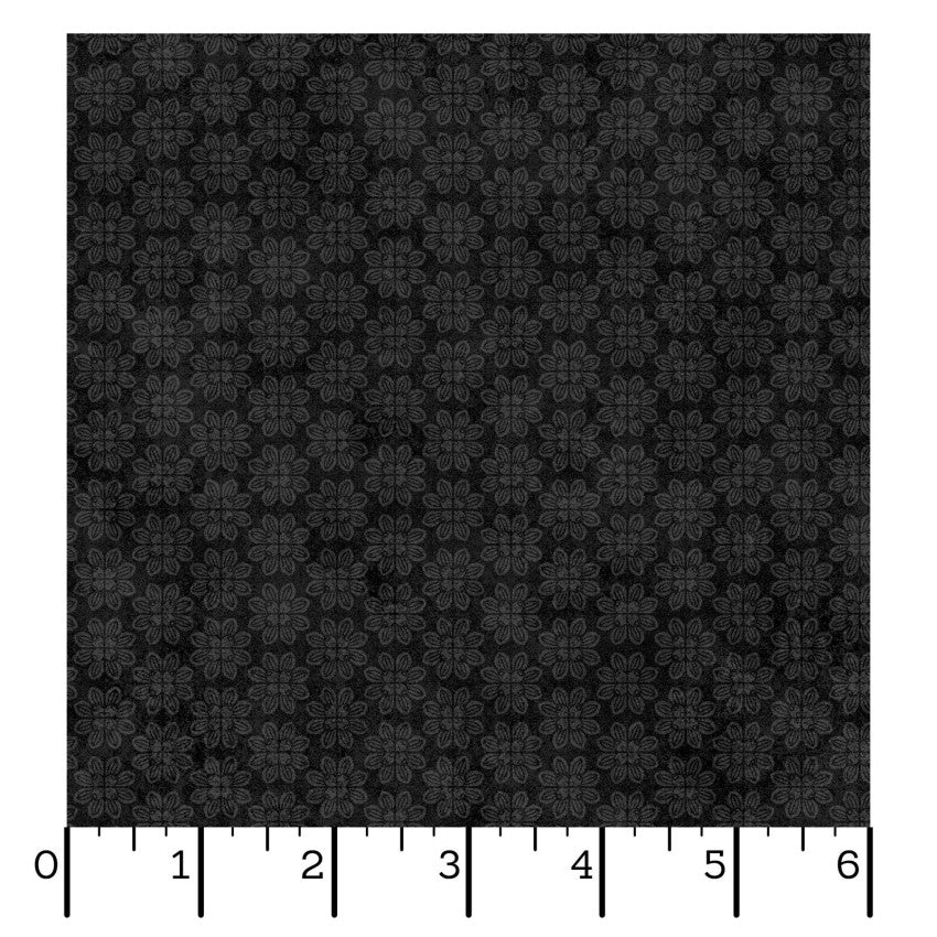 Operetta- Black Tiny Flowers: Sold by the 1/2 yard