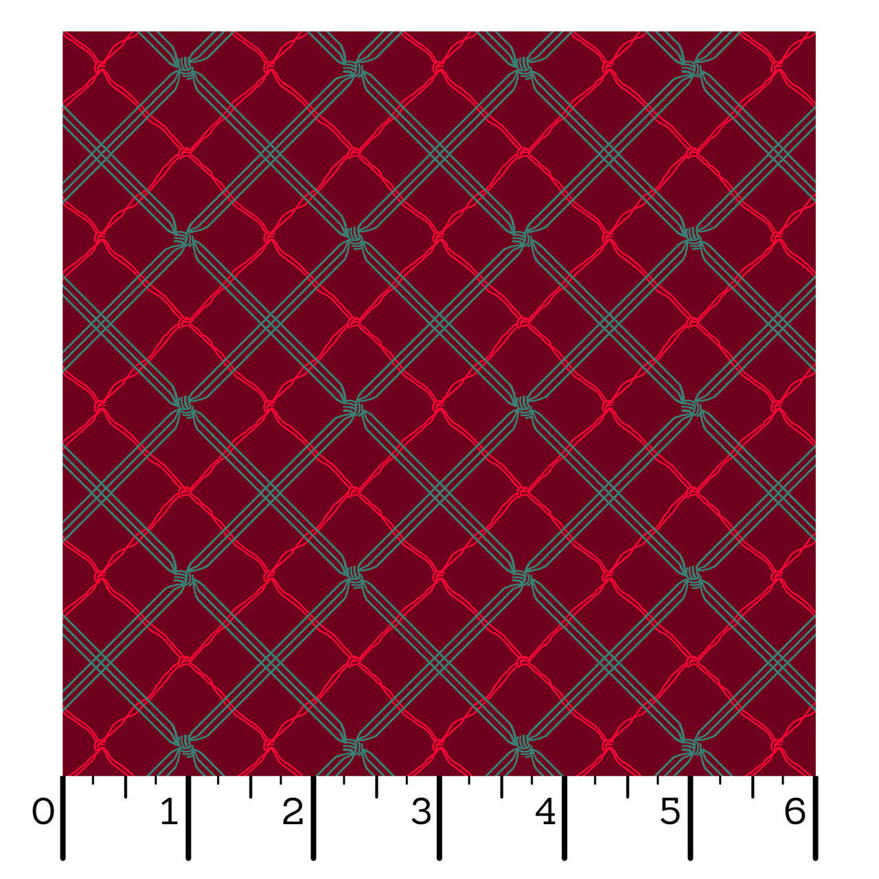 Holiday Stitches- Deep Red Plaid: Sold by the 1/2 yard