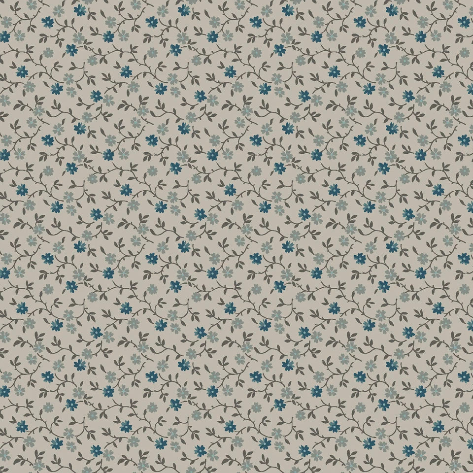 Midnight Bloom- Cream Little Flowers: Sold by the 1/2 yard