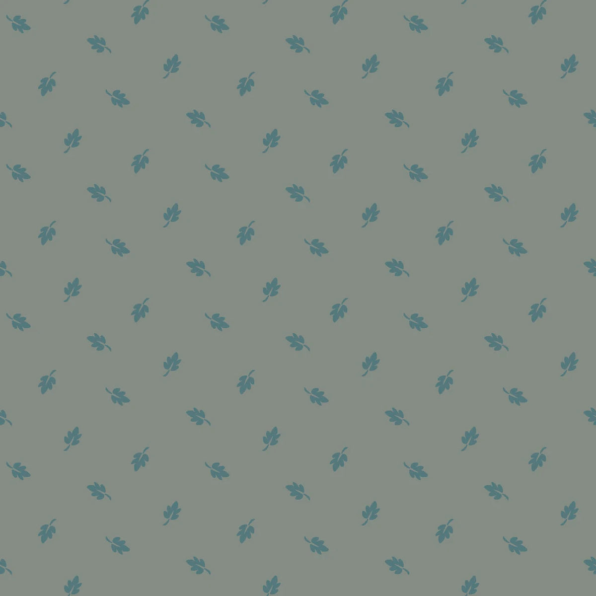 Midnight Bloom- Gray/Teal Falling Leaves: Sold by the 1/2 yard