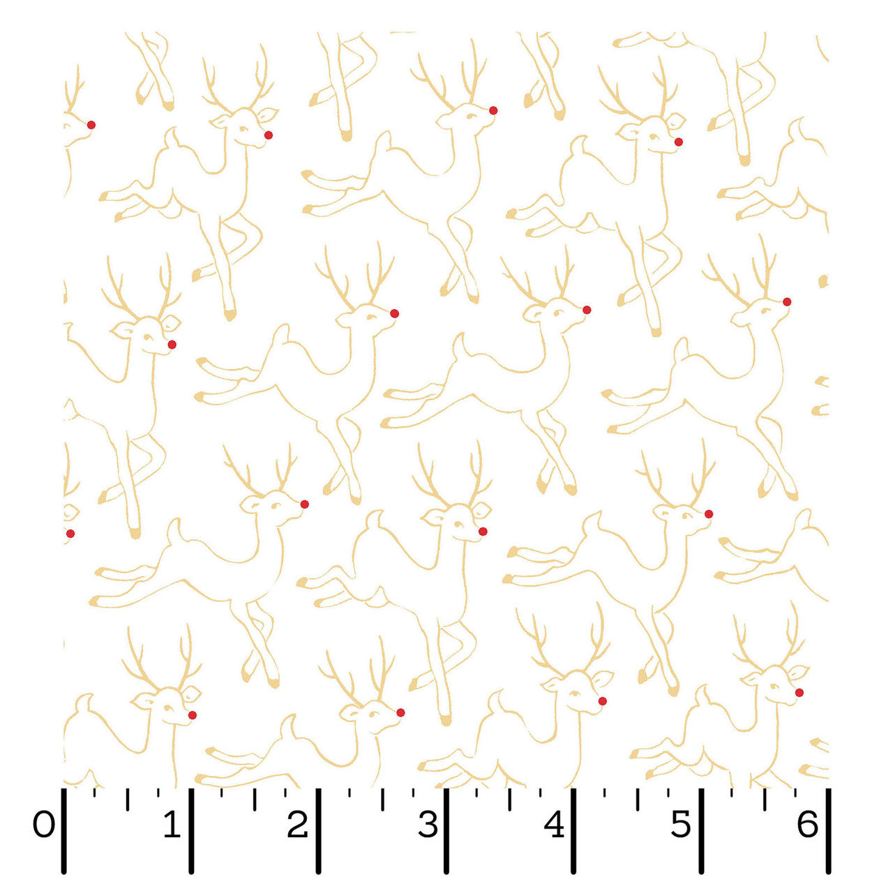 Merry Mix- Metallic White Deer: Sold by the 1/2 yard