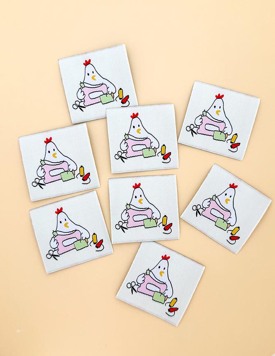 Sewing Chicken Woven Quilt Labels- 8pk