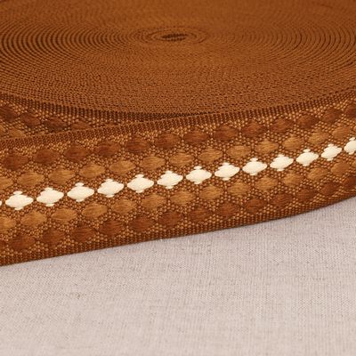1.5" Rhombus Webbing- Brown: Sold By the Yard