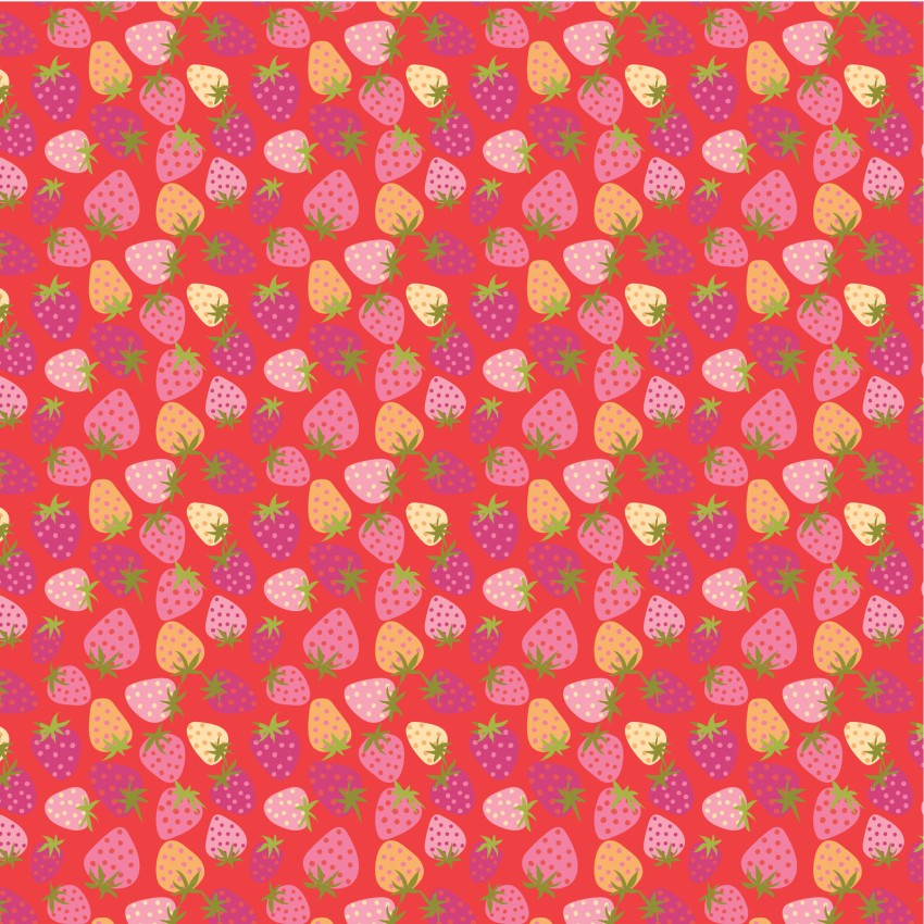 Calico Cowgirls- Red Strawberry Pie: Sold by the 1/2 yard