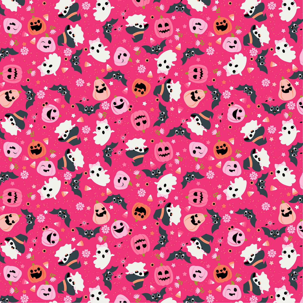 Not Scary- DK Pink Going Batty: Sold by the 1/2 yard