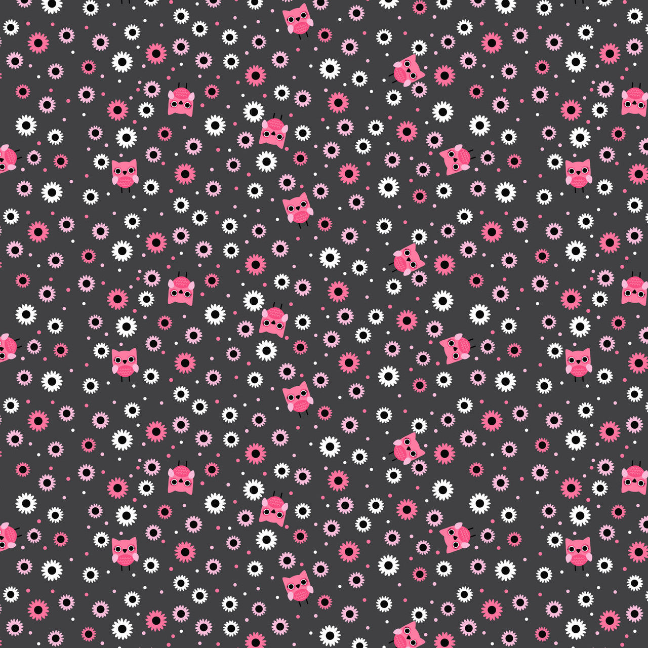 Not Scary- Grey Hootie Hoot: Sold by the 1/2 yard