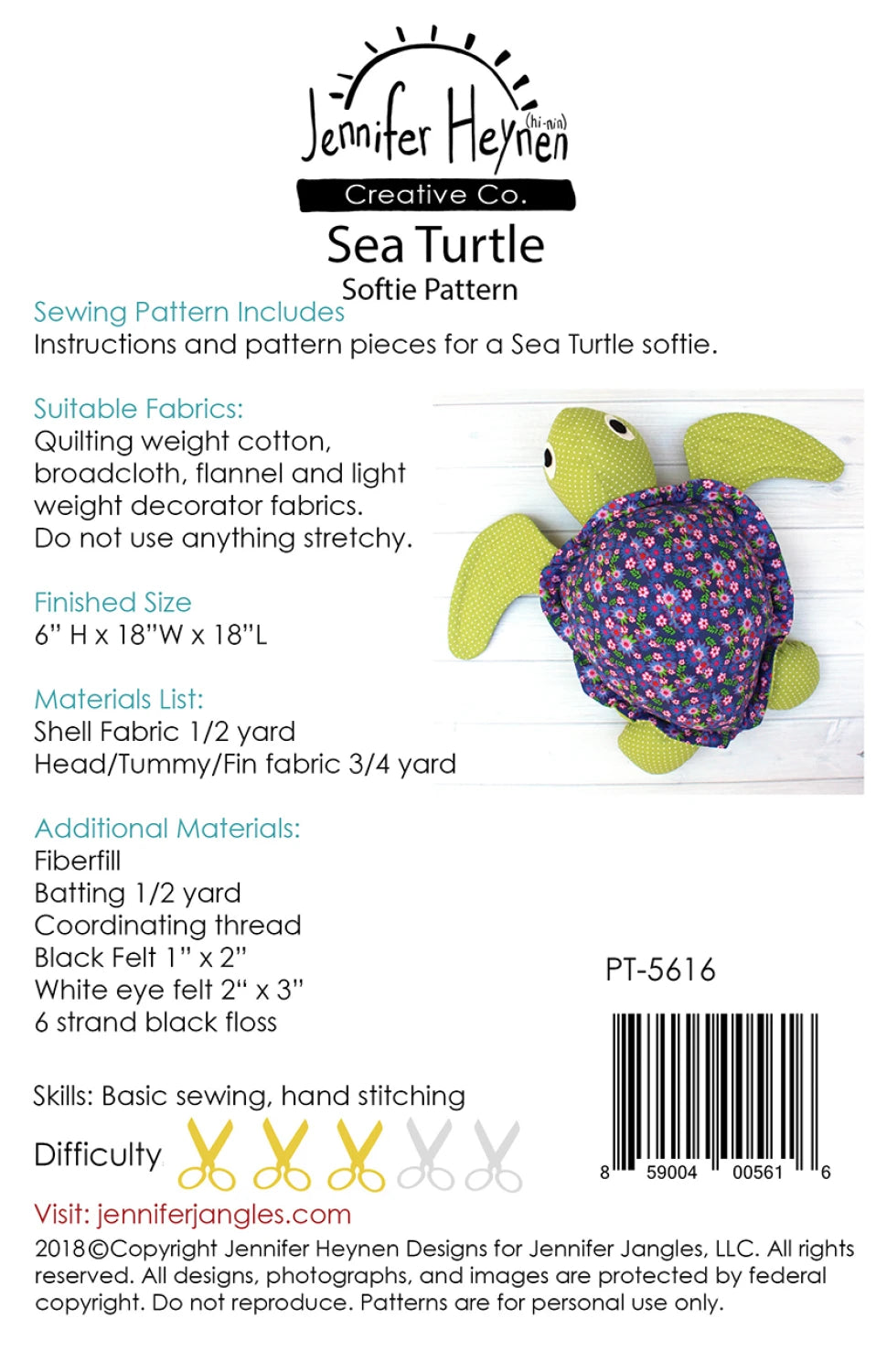 Sea Turtle Softie Pattern