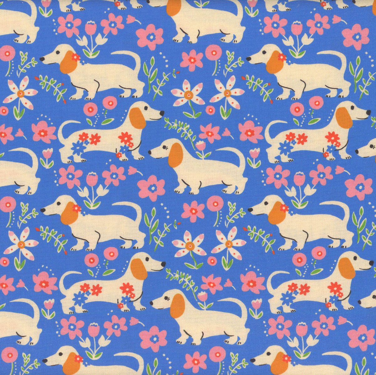 Stannie & Lloyd- Delft Pemberley Pups: Sold by the 1/2 yard