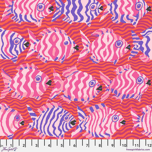 Kaffe Fassett Collective August 2025- Red Minnows: Sold by the 1/2 yard
