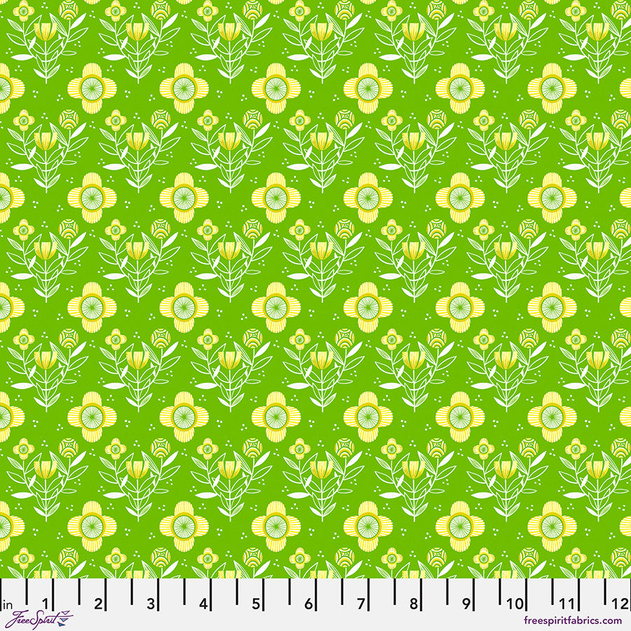What the Birds Said- Green Always Flowers: Sold by the 1/2 yard