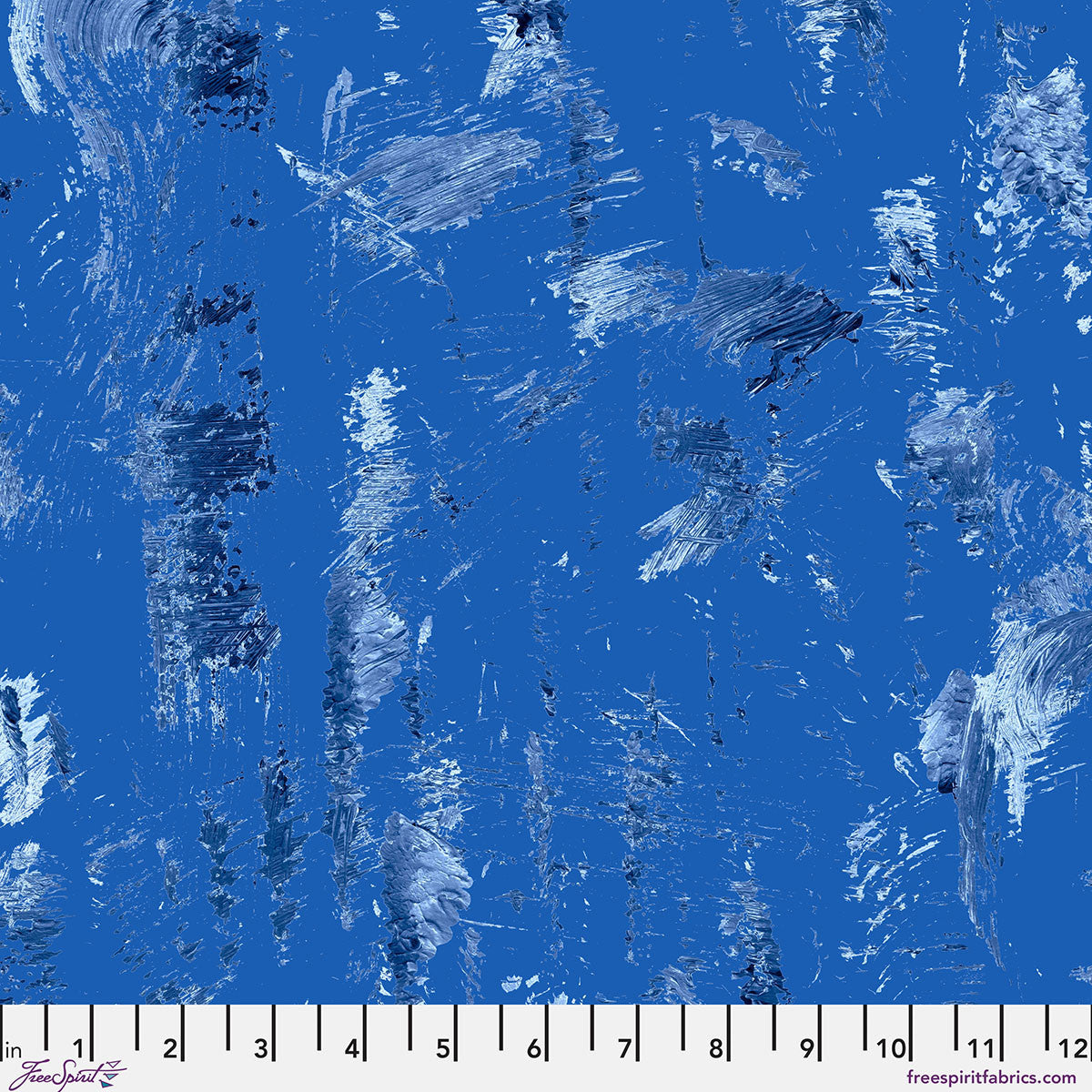 Hue- True Blue Brushstrokes: Sold by the 1/2 yard