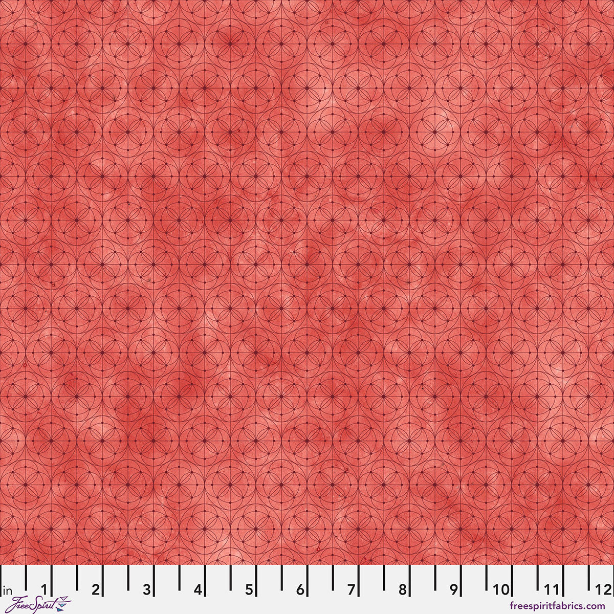 Hue- Cherry Geo: Sold by the 1/2 yard