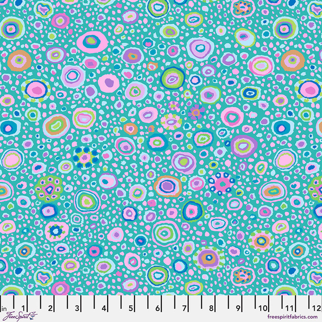 Kaffe Fassett Collective August 2025- Turquoise Roman Glass: Sold by the 1/2 yard