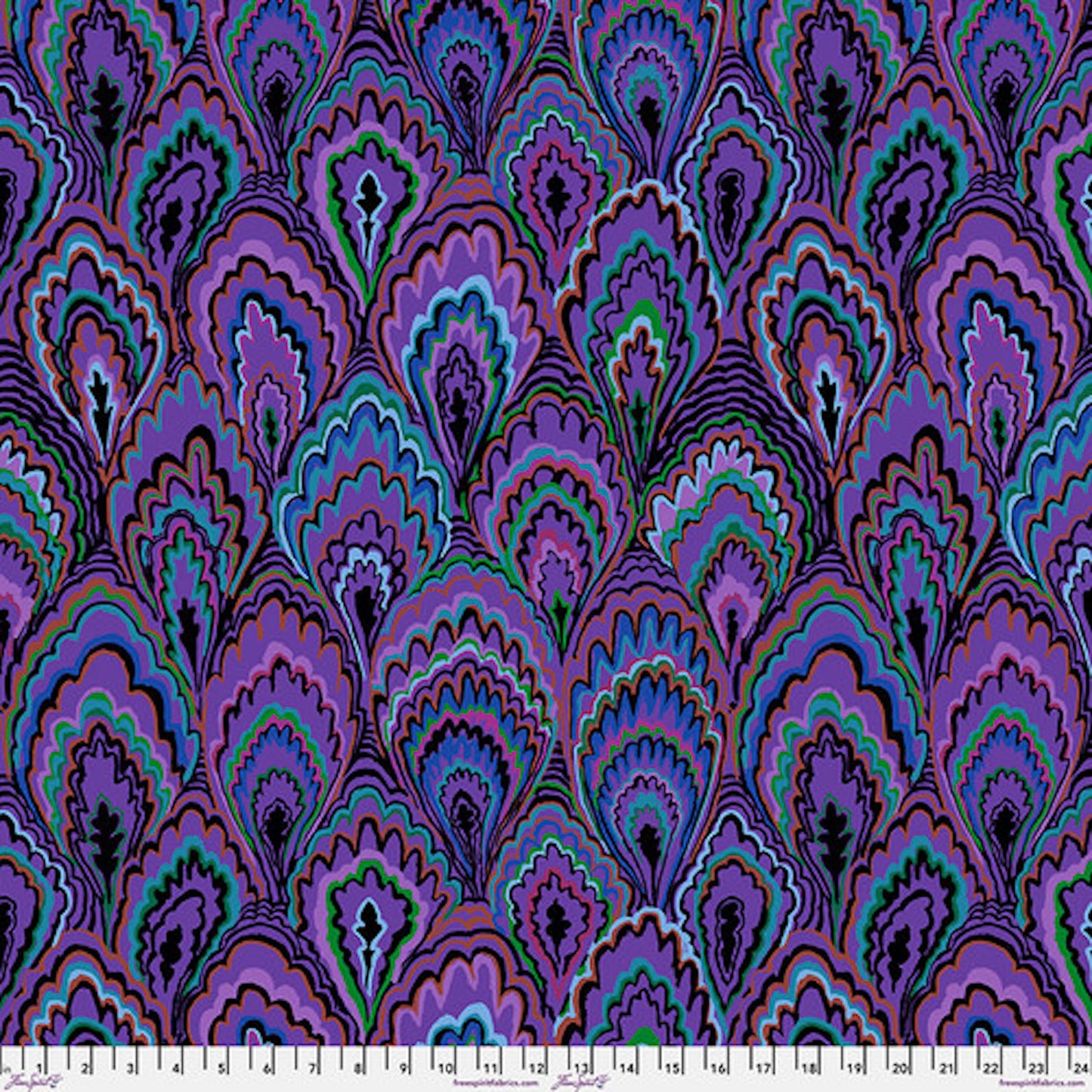 Kaffe Fassett Collective February 2025- Purple Marble Scallops: Sold by the 1/2 yard