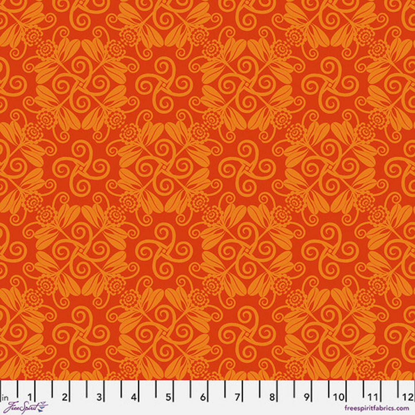 Gloriosa Garden- Orange Lattice: Sold by the 1/2 Yard