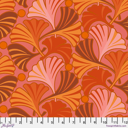Flower Dance- Warm Ginkgo: Sold by the 1/2 yard