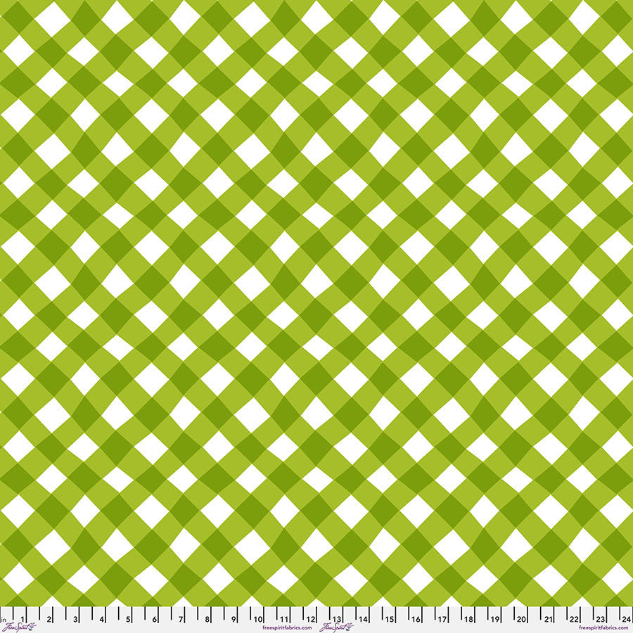 Vegetable Patch- Green Check: Sold by the 1/2 yard