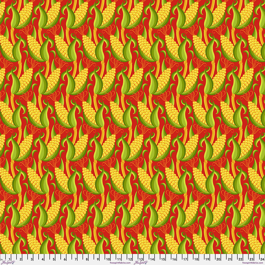 Vegetable Patch- Red Sm Corn: Sold by the 1/2 yard