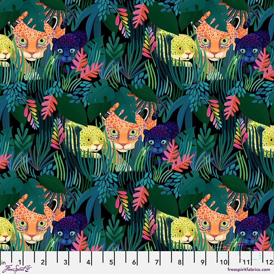 Love Under the Stars- Multi Jaguar Prowl: Sold by the 1/2 yard